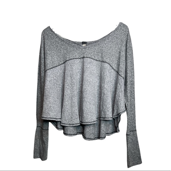 Free People We The Free Drape Boxy Top W/Wide Neck Neck Dolman Long Sleeve - Picture 1 of 10
